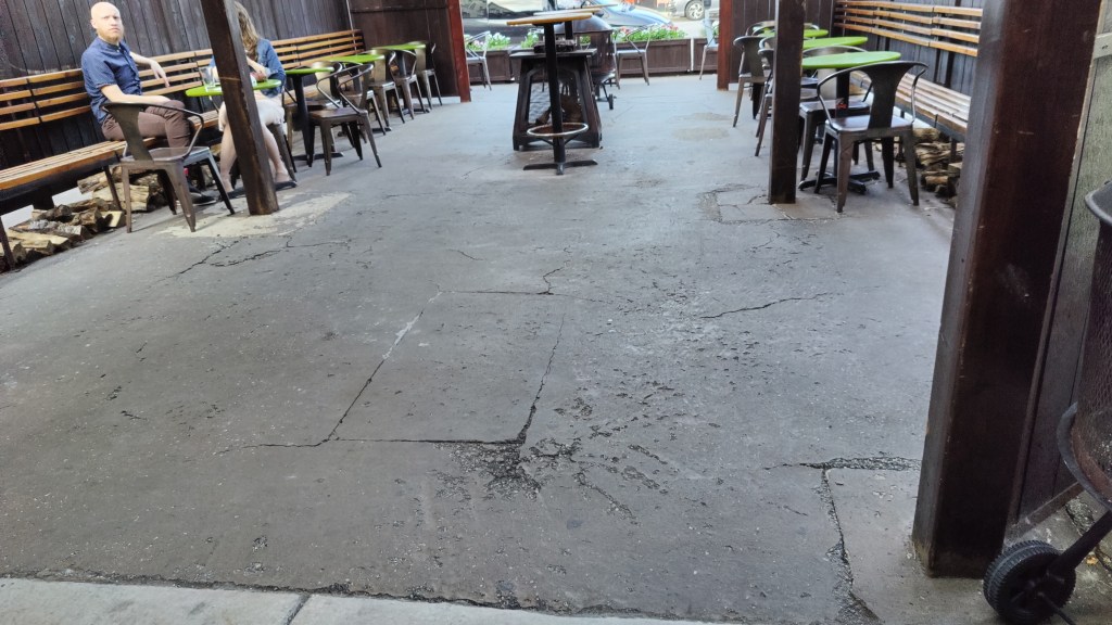 Tonic Tavern - Unpolished concrete outside dancefloor close-up